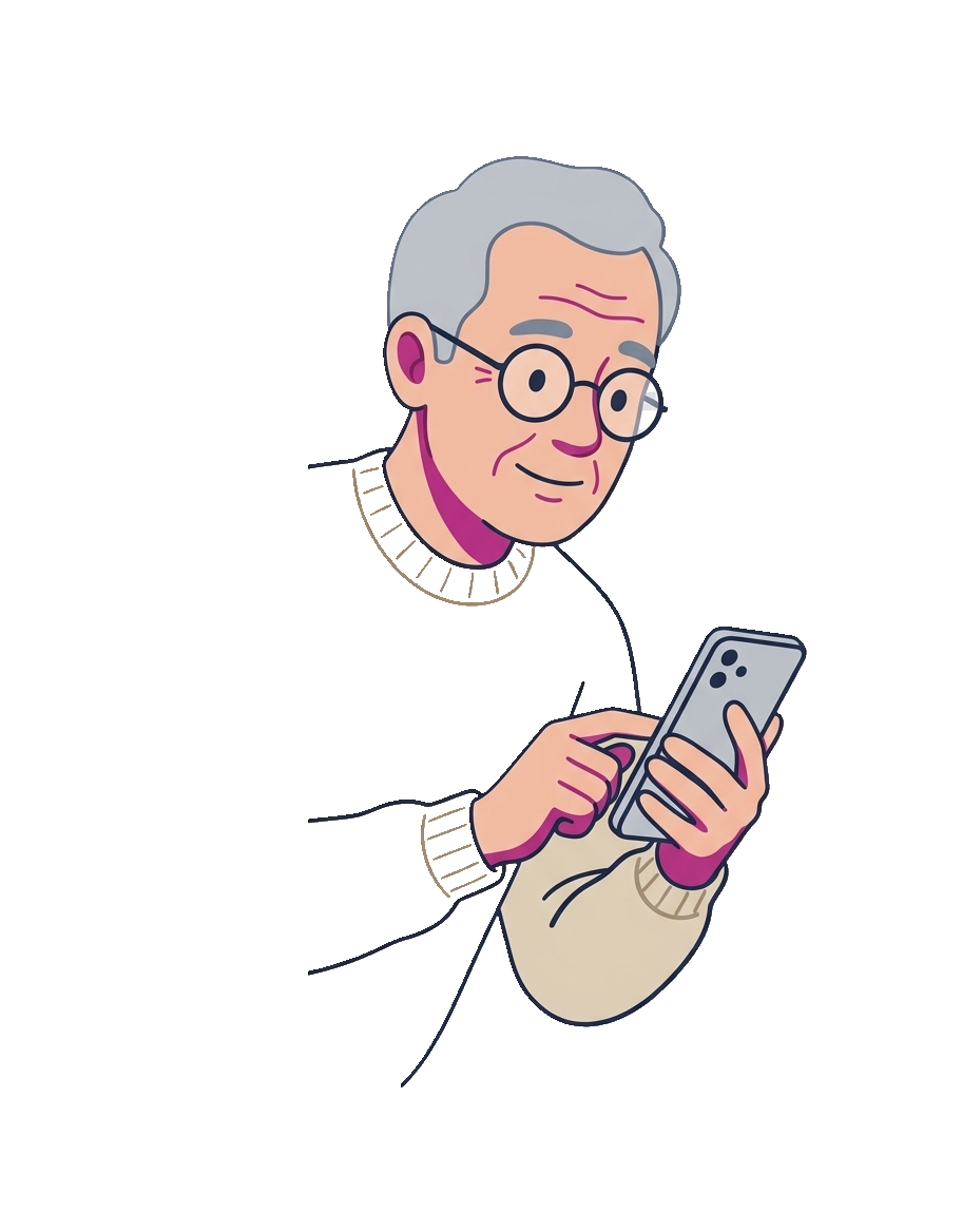 A parent getting help on their phone