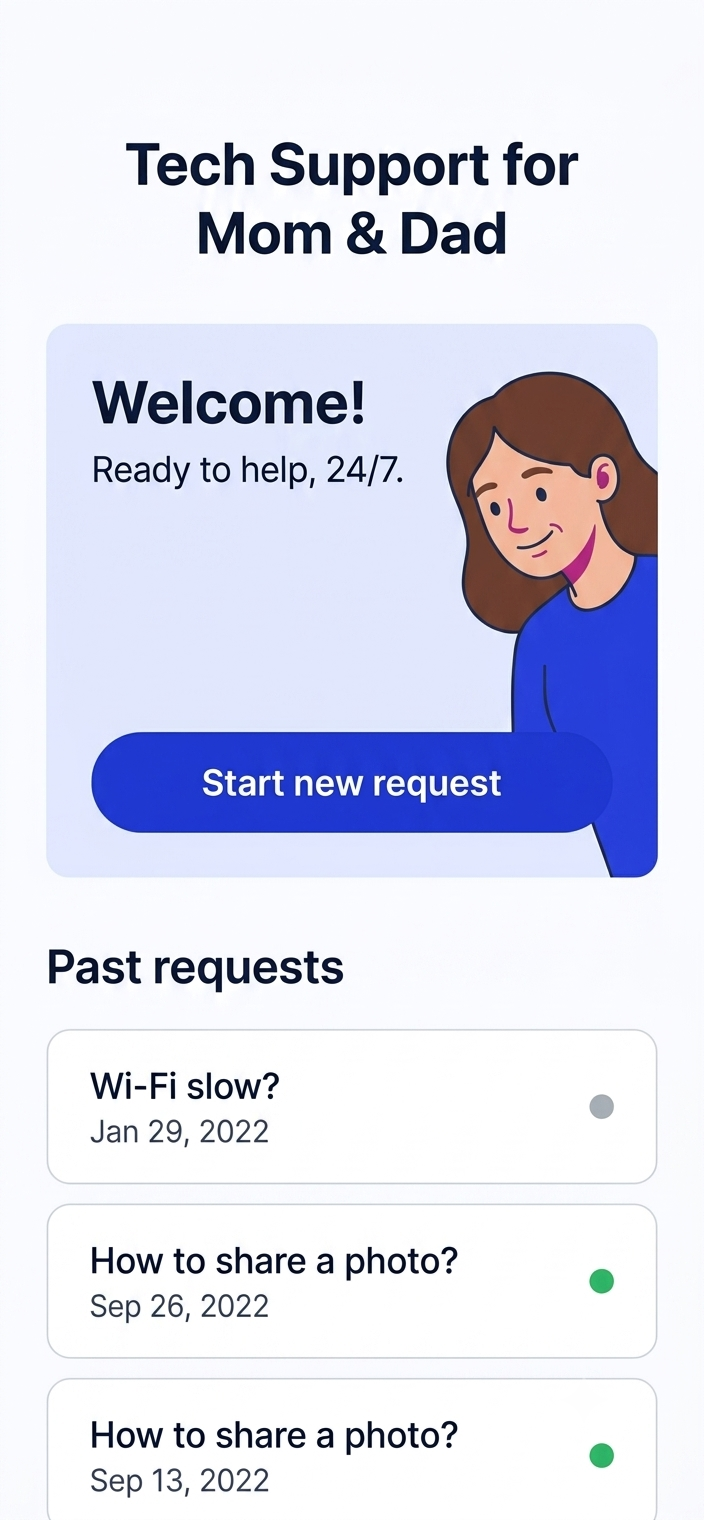Tech Support for Mom & Dad home screen